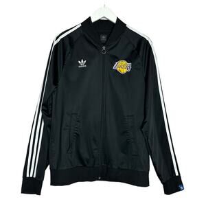 Adidas Women's Lakers Basketball Streetwear Black Game Day Zip Up Sweater Large